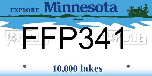 FFP341 Minnesota License Plate