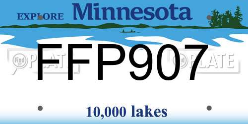 FFP907 Minnesota License Plate
