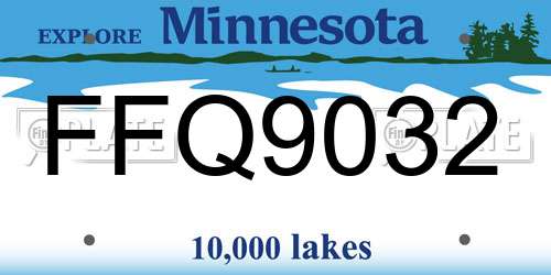 FFQ9032 Minnesota License Plate