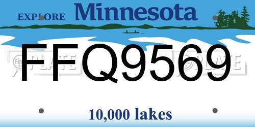 FFQ9569 Minnesota License Plate