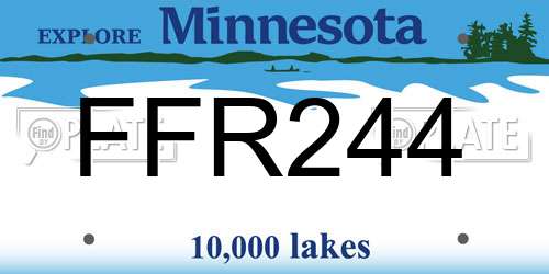 FFR244 Minnesota License Plate