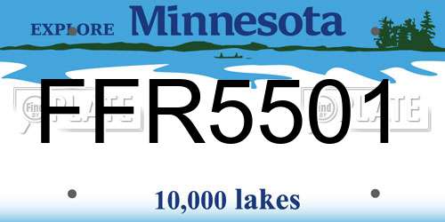 FFR5501 Minnesota License Plate