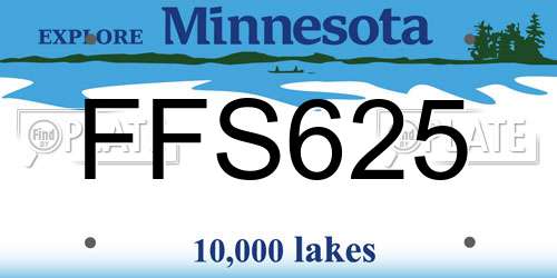 FFS625 Minnesota License Plate