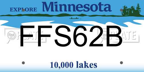 FFS62B Minnesota License Plate
