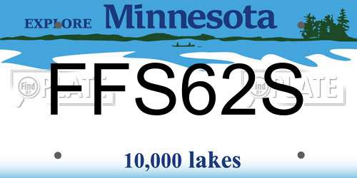 FFS62S Minnesota License Plate