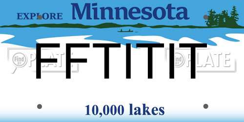 FFTITIT Minnesota License Plate