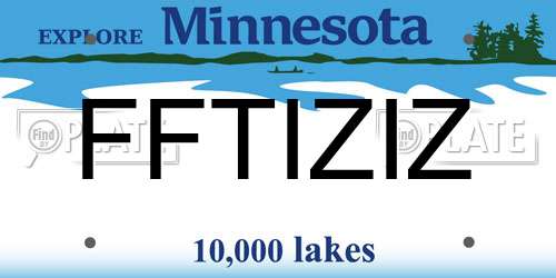 FFTIZIZ Minnesota License Plate