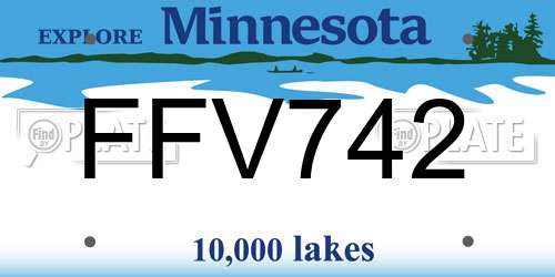 FFV742 Minnesota License Plate