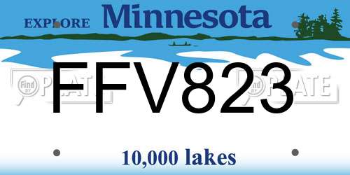 FFV823 Minnesota License Plate