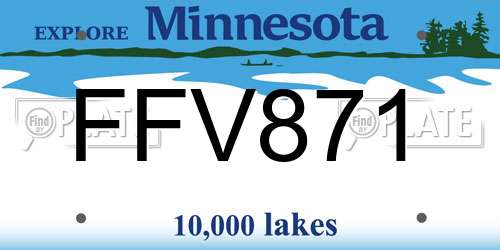 FFV871 Minnesota License Plate