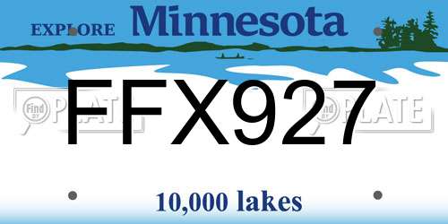 FFX927 Minnesota License Plate