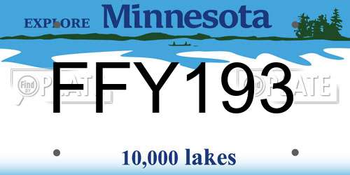 FFY193 Minnesota License Plate
