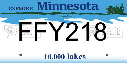 FFY218 Minnesota License Plate