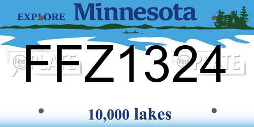 FFZ1324 Minnesota License Plate