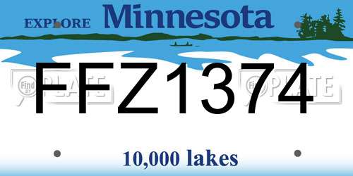 FFZ1374 Minnesota License Plate
