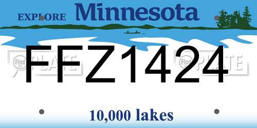 FFZ1424 Minnesota License Plate