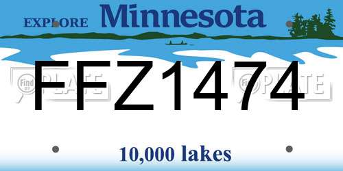 FFZ1474 Minnesota License Plate