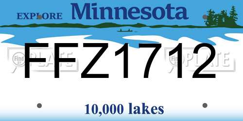 FFZ1712 Minnesota License Plate