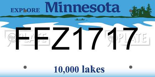 FFZ1717 Minnesota License Plate