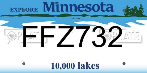 FFZ732 Minnesota License Plate