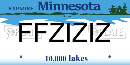 FFZIZIZ Minnesota License Plate
