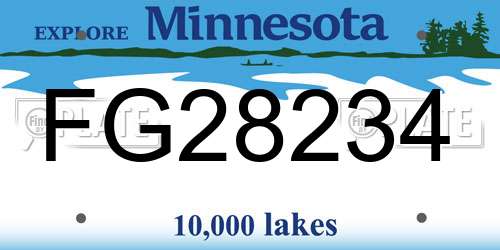 FG28234 Minnesota License Plate