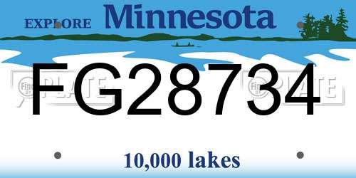 FG28734 Minnesota License Plate