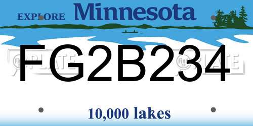 FG2B234 Minnesota License Plate