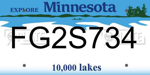 FG2S734 Minnesota License Plate
