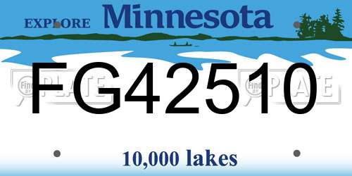 FG42510 Minnesota License Plate