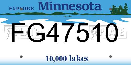 FG47510 Minnesota License Plate