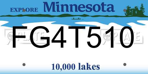 FG4T510 Minnesota License Plate