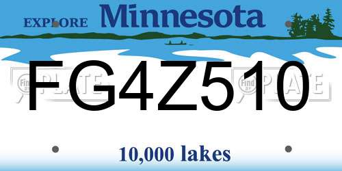 FG4Z510 Minnesota License Plate