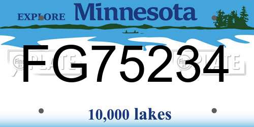 FG75234 Minnesota License Plate