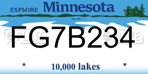 FG7B234 Minnesota License Plate