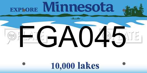 FGA045 Minnesota License Plate