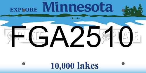 FGA2510 Minnesota License Plate