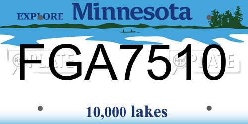 FGA7510 Minnesota License Plate