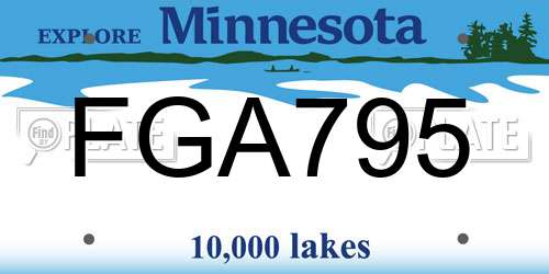FGA795 Minnesota License Plate