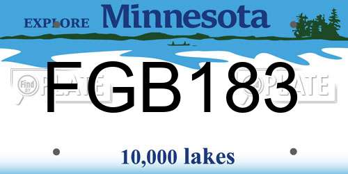FGB183 Minnesota License Plate