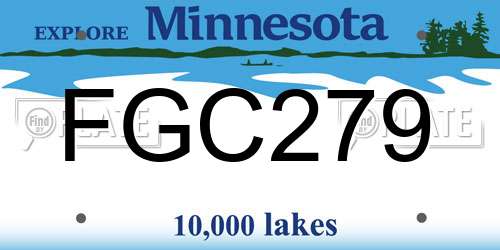 FGC279 Minnesota License Plate