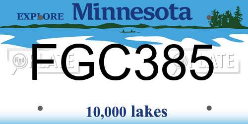 FGC385 Minnesota License Plate