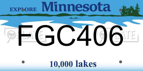 FGC406 Minnesota License Plate