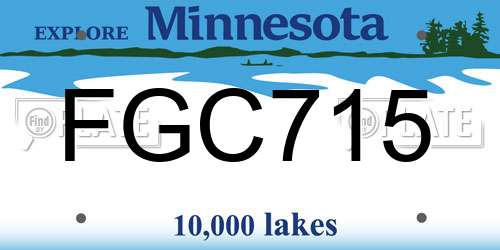 FGC715 Minnesota License Plate