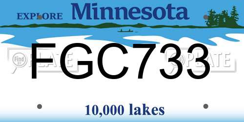 FGC733 Minnesota License Plate