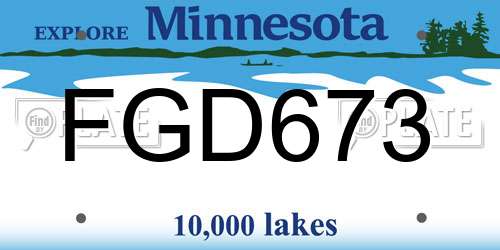 FGD673 Minnesota License Plate