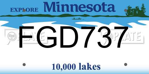 FGD737 Minnesota License Plate