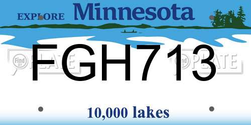 FGH713 Minnesota License Plate