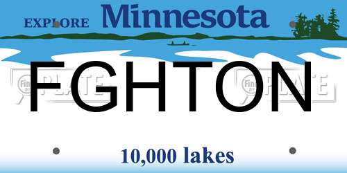 FGHTON Minnesota License Plate