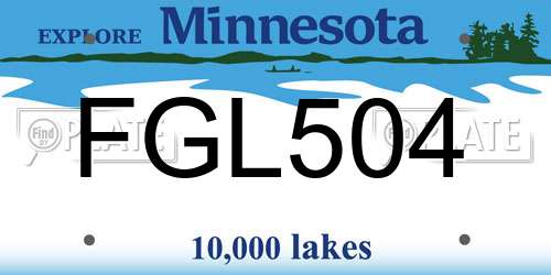 FGL504 Minnesota License Plate